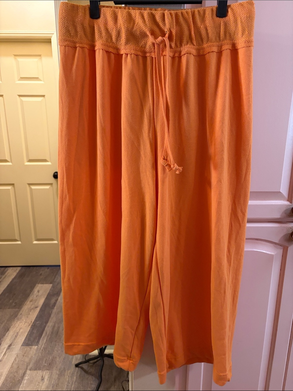 Bright Orange Drawstring Ankle Pants for Women FP beach